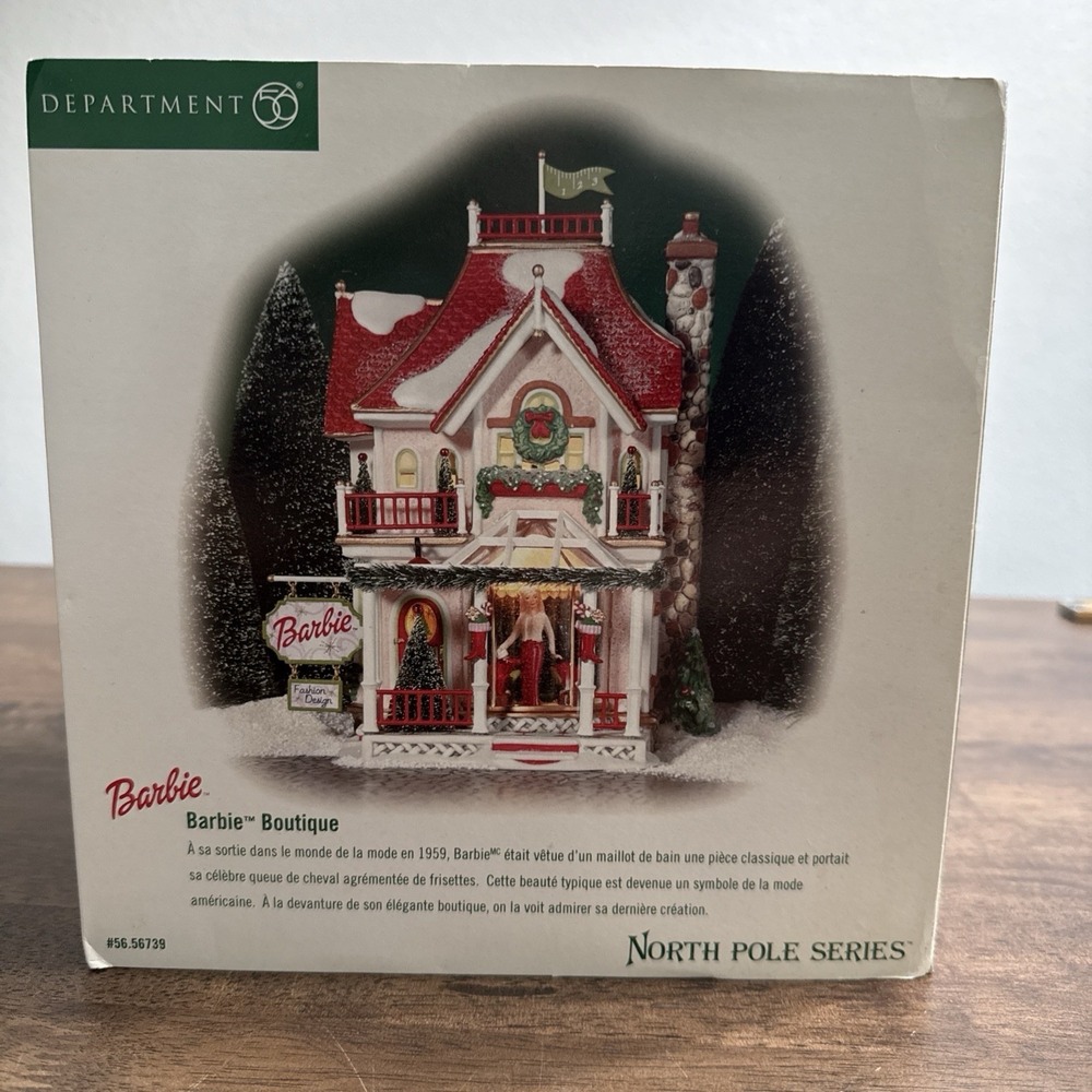 Department 56 North Pole Village Barbie Boutique NIB Never Used SKU: 56.56739